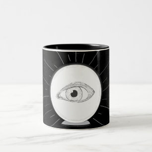Waarzegster Oog Ziener Esoterische Kristallen Bol Tweekleurige Koffiemok