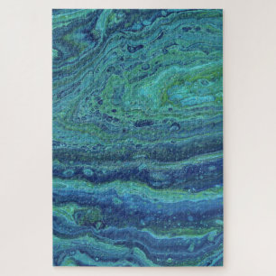Wabash 3 Cool Blauw Groen Abstract Puzzel