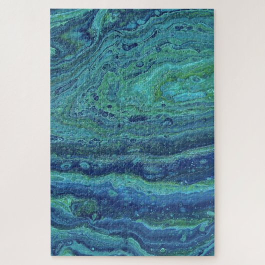 Wabash 3 Cool Blauw Groen Abstract Puzzel (Verticaal)