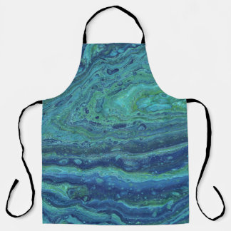 Wabash 3 Cool Blauw Groen Abstract Schort