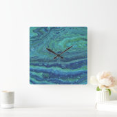 Wabash 3 Cool Blauw Groene Abstracte Klok (Huis)