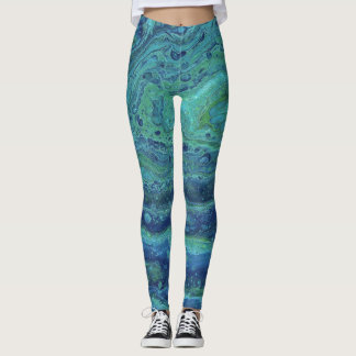 Wabash 3 Cool Blauw Groene Abstracte Leggings
