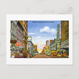Wabash Ave., Terre Haute, Indiana Briefkaart