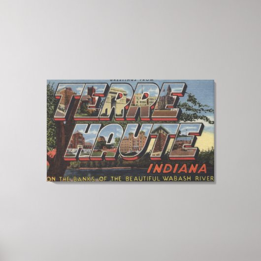 Wabash River - Grote lettertjes Canvas Afdruk (Voorkant)