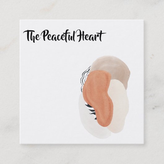 *~* Wabi Sabi Abstracte Eenvoudige Minimale Inkt A Vierkante Visitekaartje (Voorkant)