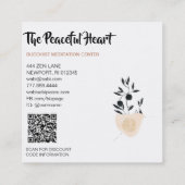 *~* Wabi Sabi Abstracte Eenvoudige Minimale Inkt Q Vierkante Visitekaartje (Achterkant)