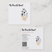 *~* Wabi Sabi Abstracte Eenvoudige Minimale Inkt Q Vierkante Visitekaartje (Voorkant / Achterkant)