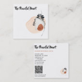 *~* Wabi Sabi Abstracte minimale inkt AR27 Eenvoud Vierkante Visitekaartje (Voorkant / Achterkant)