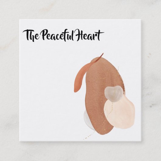 *~* Wabi Sabi Abstracte minimale inkt AR27 QR Simp Vierkante Visitekaartje (Voorkant)