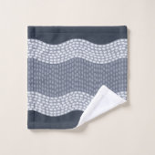 Wabi Sabi Abstracte rivier, Navy Blue, slate Bad Handdoek (Wasdoekje)