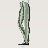 Wabi Sabi Abstracte Wavy River, Forest Green, Sage Leggings (Links)