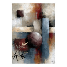 Wabi-Sabi Bamboe Abstract Moderne Japanse Wandkuns