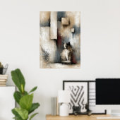 Wabi-Sabi Bewaker Stilte Modern Japans Abstract Poster (Thuiskantoor)