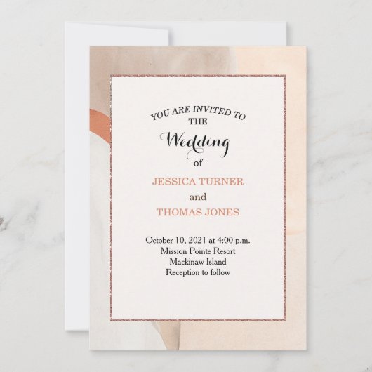 Wabi Sabi bruiloft uitnodiging (Voorkant)