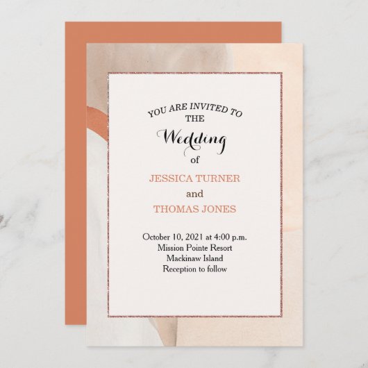 Wabi Sabi bruiloft uitnodiging (Voorkant / Achterkant)