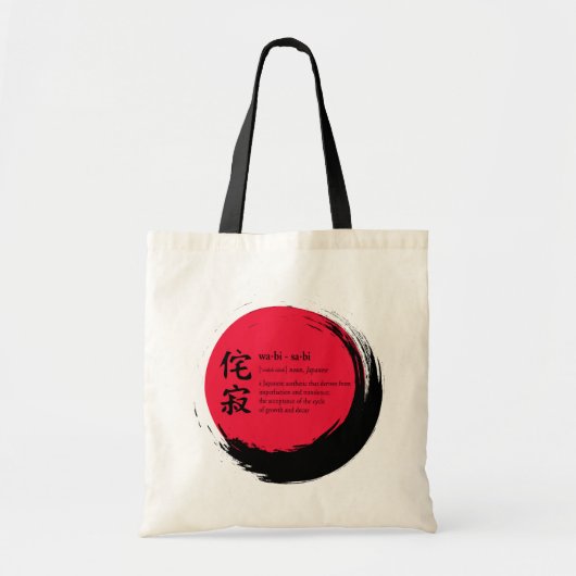 Wabi-Sabi-definitie binnen incomplete ensoring Tote Bag (Voorkant)