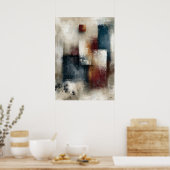 Wabi-Sabi Dennenecho Moderne Japanse Abstracte Wan Poster (Keuken)