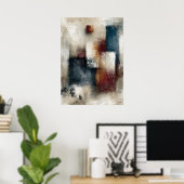 Wabi-Sabi Dennenecho Moderne Japanse Abstracte Wan Poster (Thuiskantoor)