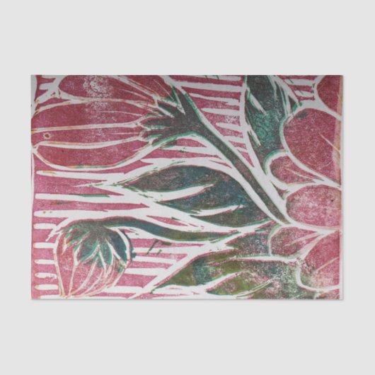 Wabi Sabi Flower Stamp Floral Spring Natuur Tissuepapier (Voorkant)