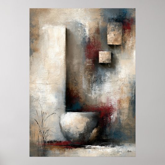 Wabi-Sabi Hangende Stilte Modern Japans Abstract Poster (Voorkant)