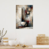 Wabi-Sabi Hangende Stilte Modern Japans Abstract Poster (Keuken)