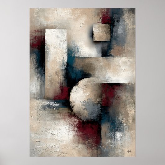 Wabi-Sabi Hemelse Balans Modern Geometrisch Abstr Poster (Voorkant)