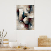 Wabi-Sabi Hemelse Balans Modern Geometrisch Abstr Poster (Keuken)