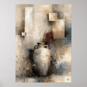 Wabi-Sabi Humble Vaatwerk Modern Japans Abstract Poster