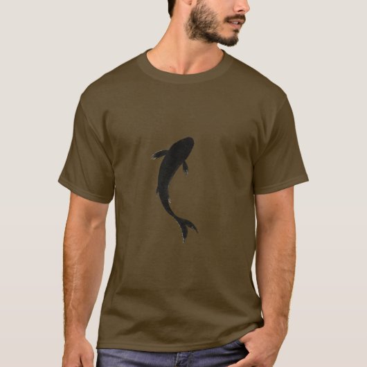 Wabi‑Sabi Inkt Koi Silhouet T-shirt (Voorkant)