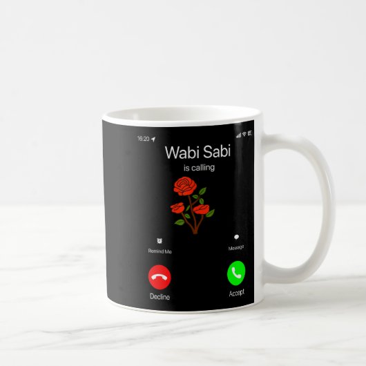 Wabi Sabi Is Calling Incoming Call Phone Screen Ko Koffiemok (Rechts)