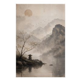 Wabi Sabi Japans landschap muur kunst poster