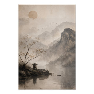 Wabi Sabi Japans landschap muur kunst poster