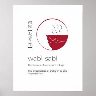 Wabi-Sabi Japans Motivatie Gezegde Woordkunst Poster