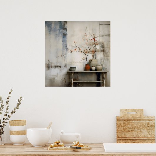Wabi Sabi Japanse stijl kunst Poster (Keuken)