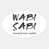 Wabi sabi ovale sticker (Voorkant)