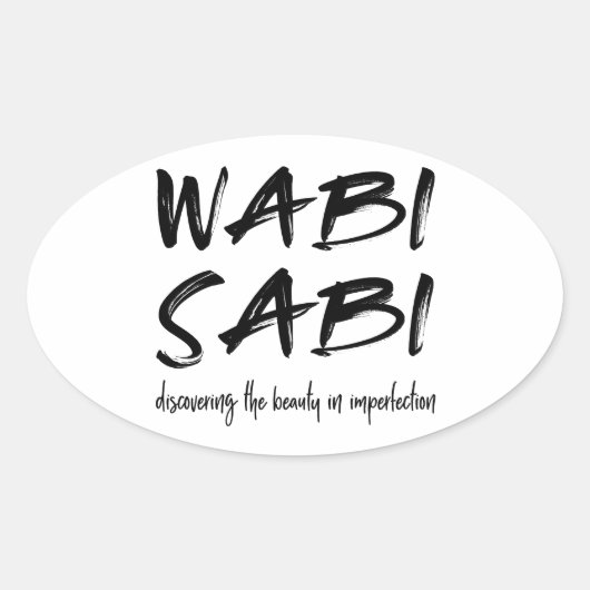 Wabi sabi ovale sticker (Voorkant)