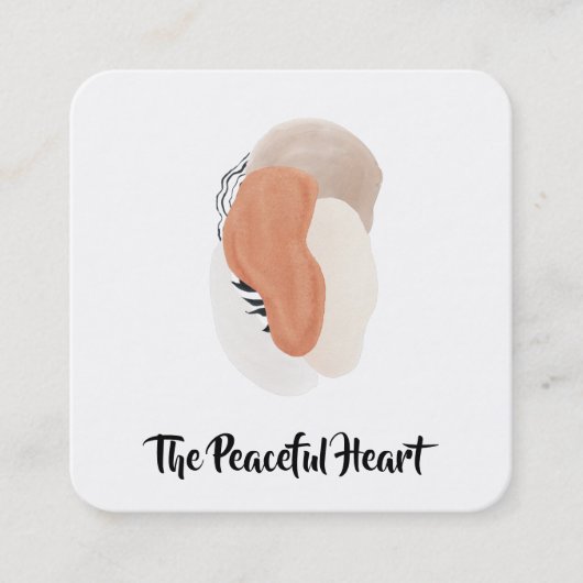 * Wabi Sabi QR. Abstracte eenvoudige minimale AR27 Vierkante Visitekaartje (Voorkant)