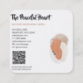 * Wabi Sabi QR. Abstracte eenvoudige minimale AR27 Vierkante Visitekaartje (Achterkant)