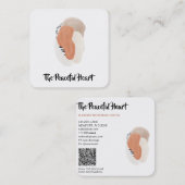 * Wabi Sabi QR. Abstracte eenvoudige minimale AR27 Vierkante Visitekaartje (Voorkant / Achterkant)