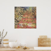 Wabi-sabi Rubble Masonry Bamboo Fall Leaves Poster (Keuken)