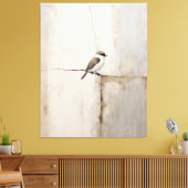 Wabi sabi sfeerneutraal minimalistisch vogeldoek canvas afdruk (Insitu (Woonkamer))