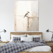 Wabi sabi sfeerneutraal minimalistisch vogeldoek canvas afdruk (Insitu (Slaapkamer))