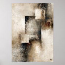 Wabi-Sabi Sluier van Stilte Modern Japans Abstract Poster
