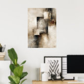 Wabi-Sabi Sluier van Stilte Modern Japans Abstract Poster (Thuiskantoor)