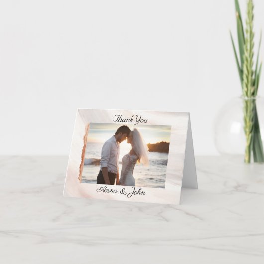 Wabi Sabi Waterverf Kanji Foto De datum opslaan Bedankkaart (Voorkant)