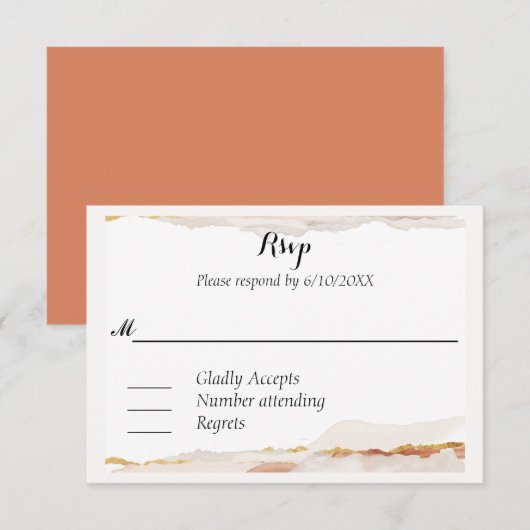 Wabi Sabi Waterverf Kanji RSVP (Voorkant / Achterkant)