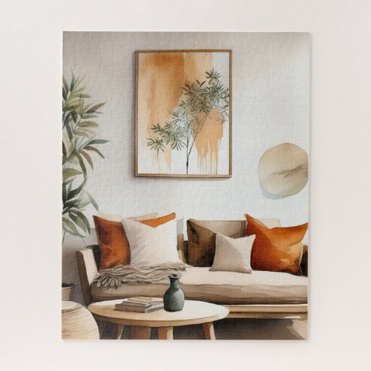 Wabi Sabi Woonkamer Jigsaw Puzzel (Verticaal)