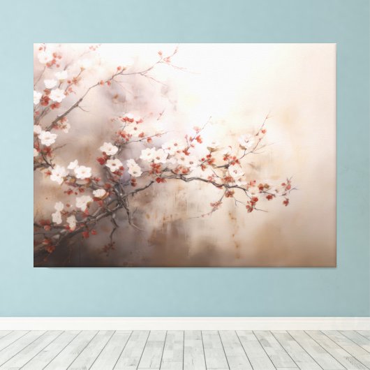 Wabisabi Esthetic Sakura Canvas Afdruk (Insitu (Houten vloer))