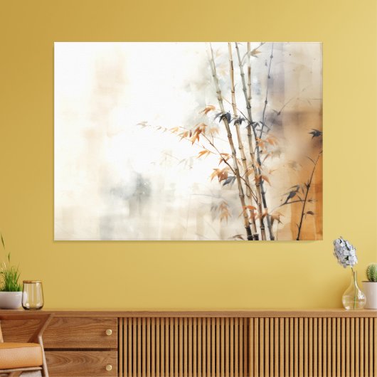 Wabisabi esthetisch bamboe canvas afdruk (Insitu (Woonkamer))