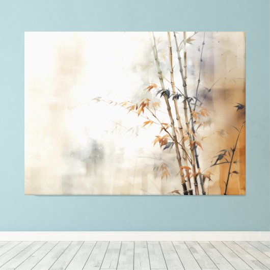 Wabisabi esthetisch bamboe canvas afdruk (Insitu (Houten vloer))